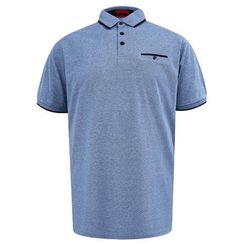 D555 Harvey 1 Pique Jacquard Polo Blue