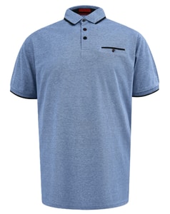 D555 Harvey 1 Pique Jacquard Polo Blue