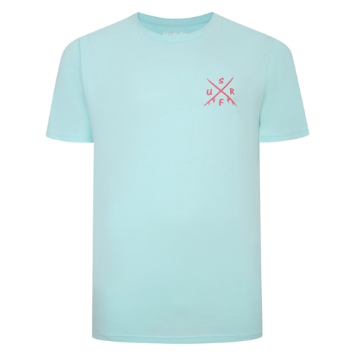 Bigdude Surf Print T-shirt Turquoise Tall