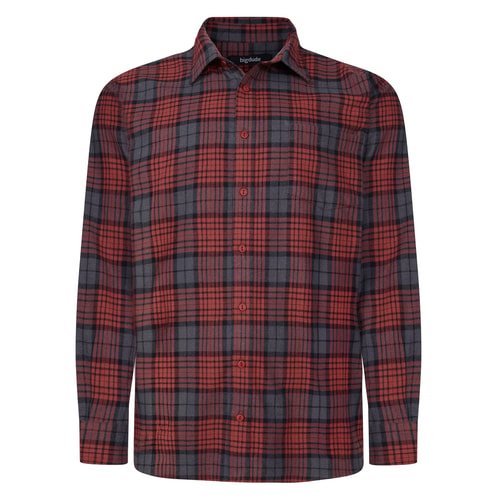 Bigdude Cotton Rich Light Weight Flannel Shirt Orange