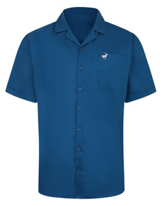 Bigdude Relaxed Collar Short Sleeve Shirt Teal