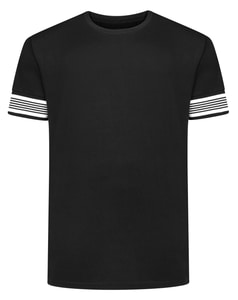 Bigdude Heavyweight Striped Arm T-Shirt Black