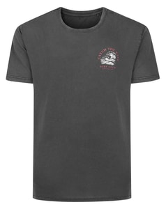 Bigdude Washed Print T-Shirt Black