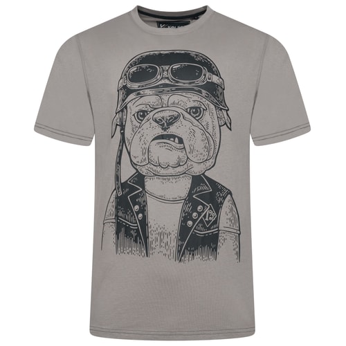 KAM Dog Stencil Print T-Shirt Laurel Oak