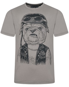 KAM Dog Stencil Print T-Shirt Laurel Oak