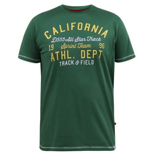 D555 Parnwell California Athletics Print T-Shirt Green