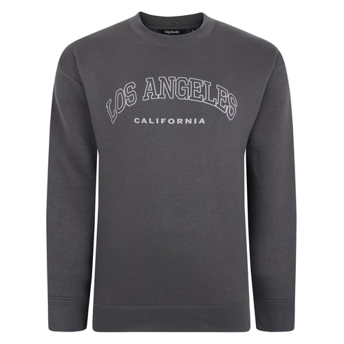 Bigdude Los Angeles Print Jumper Charcoal