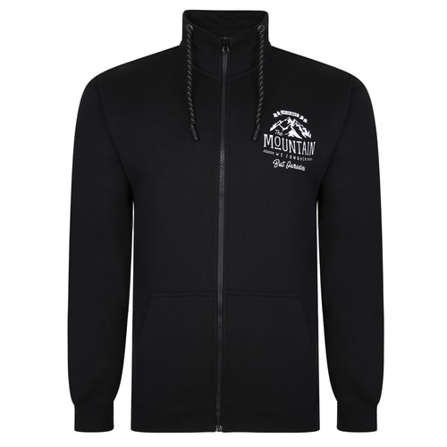 Bigdude Mountain Print Funnel Neck Jacket Black