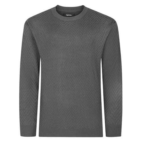 Bigdude Herringbone Jumper Charcoal