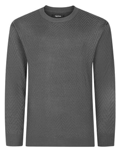 Bigdude Herringbone Jumper Charcoal