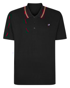 Bigdude Chunky Tipped Polo Shirt Black Tall