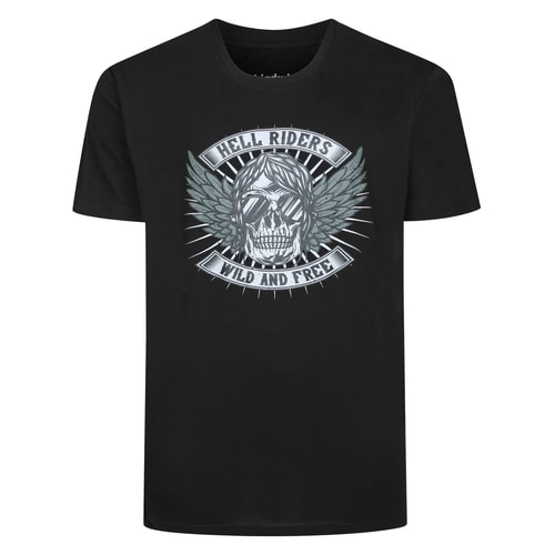 Bigdude Hell Riders Print T-Shirt Black Tall