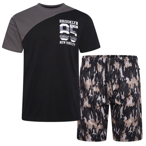 KAM Brooklyn 85' T-Shirt & Shorts Set Black