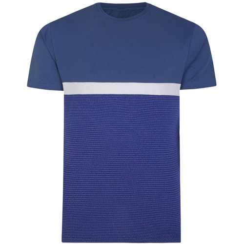 Bigdude Cut & Sew Half Tone Pattern T-Shirt Denim