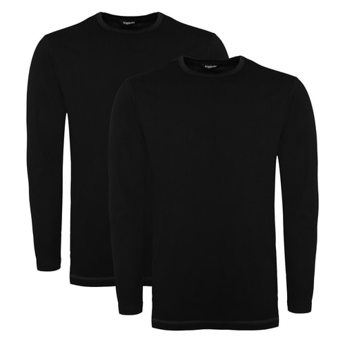 Bigdude Long Sleeve Thermal T-Shirt Twin Pack Black