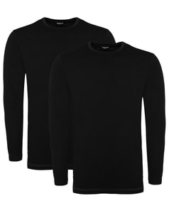 Bigdude Long Sleeve Thermal T-Shirt Twin Pack Black