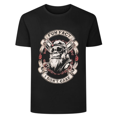 Bigdude Fun Fact Print T-Shirt Black