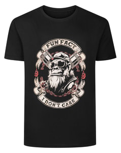 Bigdude Fun Fact Print T-Shirt Black