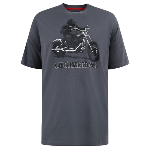 D555 Craig Gorilla Biker Printed T-Shirt Dark Grey