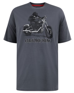 D555 Craig Gorilla Biker Printed T-Shirt Dark Grey
