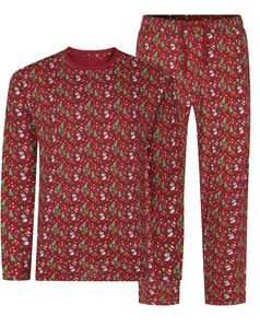 Bigdude Christmas AOP PJ Set Crimson