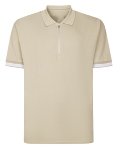 Bigdude Textured Zip Polo Sand