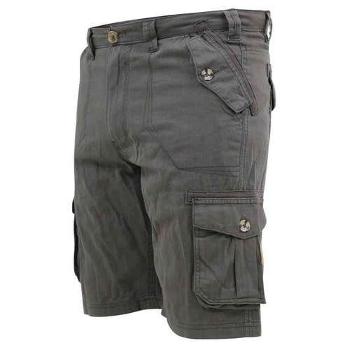 D555 Melton Cotton Cargo Shorts Dark Grey