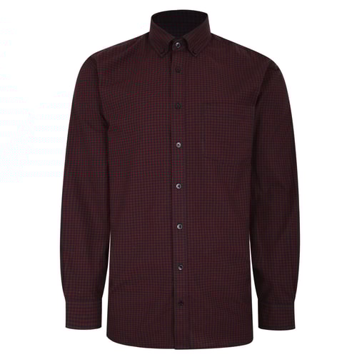 Bigdude Long Sleeve Gingham Shirt Red