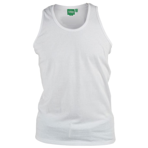 D555 Pure Cotton Muscle Vest White
