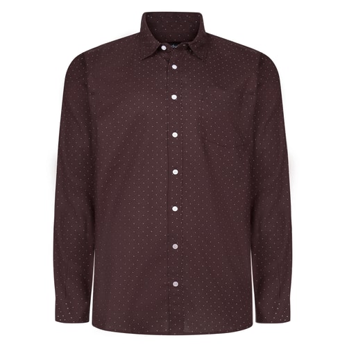 Bigdude Dots Cotton Long Sleeve Shirt Dark Maroon