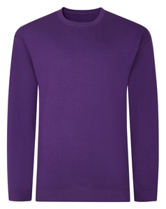Bigdude Plain Crew Neck Knitted Jumper Purple