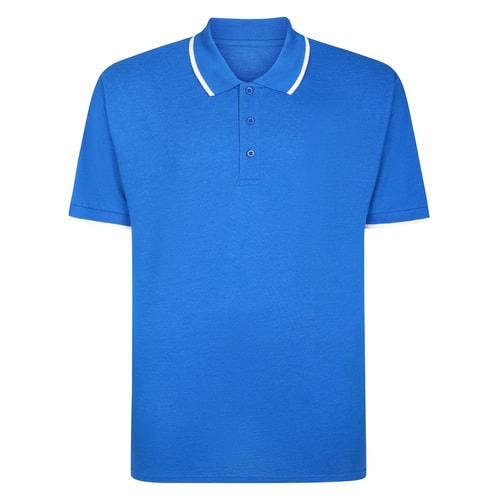 Bigdude Tipped Polo Shirt Royal Blue Marl