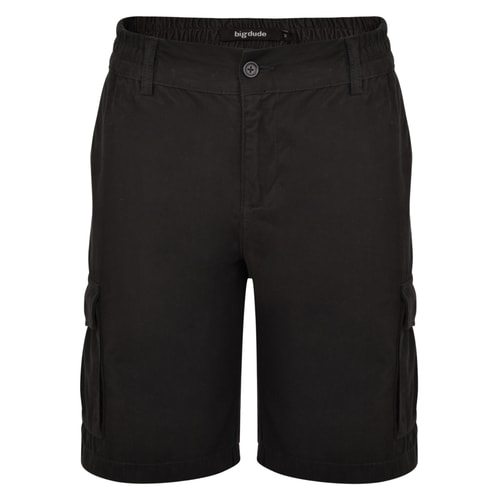 Bigdude Elasticated Waist Cargo Shorts Black
