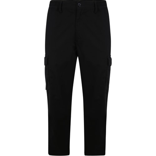 Bigdude Elasticated Waist Cargo Trousers Black Tall