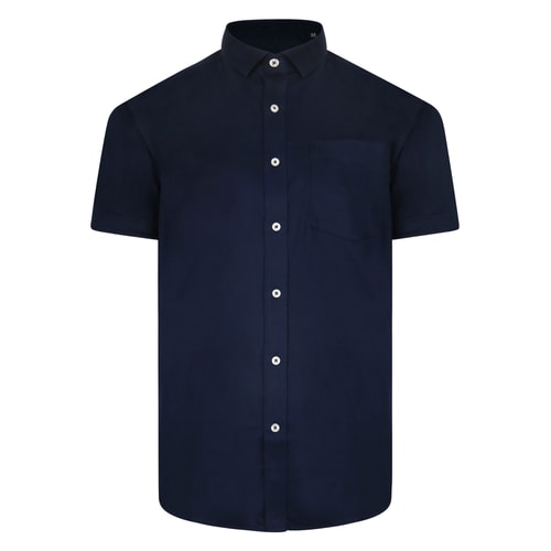 Bigdude Fine Twill Short Sleeve Shirt Navy