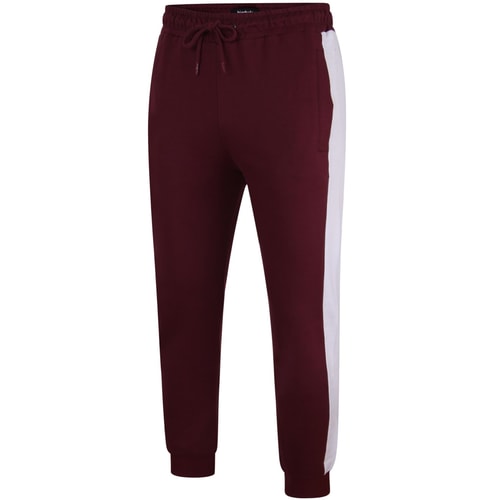 Bigdude Contrast Stripe Joggers Burgundy