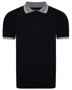 Bigdude Contrast Tipped Polo Shirt Navy
