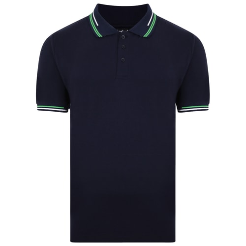 Bigdude Designer Tipped Polo Shirt Navy