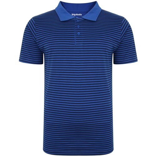 Bigdude Striped Polo Shirt New Royal/Navy