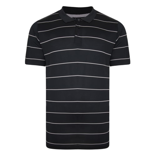 Bigdude Striped Performance Polo Black