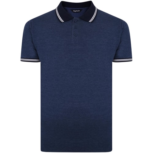 Bigdude Contrast Tipped Polo Shirt Denim Marl