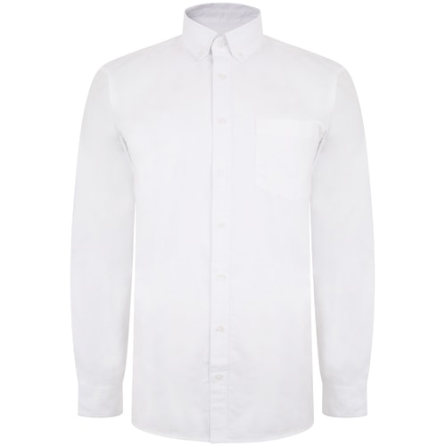Bigdude Oxford Long Sleeve Shirt White