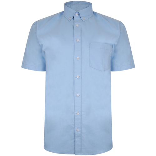 Bigdude Oxford Short Sleeve Shirt Light Blue