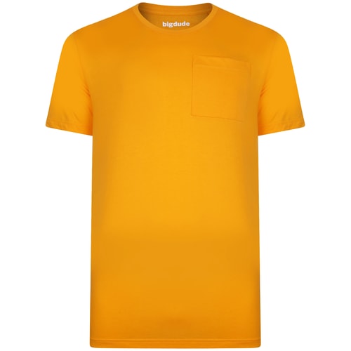 Bigdude Plain Crew Neck T-Shirt With Pocket Orange Tall