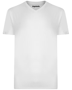 Bigdude Plain V-Neck T-Shirt White