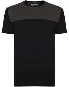 Bigdude Cut & Sew 2 Tone T-Shirt Black/Charcoal