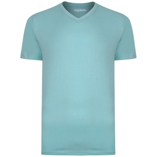 Bigdude Plain V-Neck T-Shirt Turquoise Tall