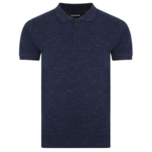 Bigdude Inkjet Marl Polo Shirt Navy Tall