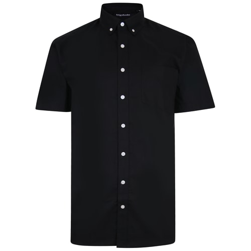 Bigdude Oxford Short Sleeve Shirt Black