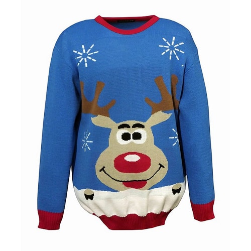 Brooklyn Blue Knitted Reindeer Christmas Jumper